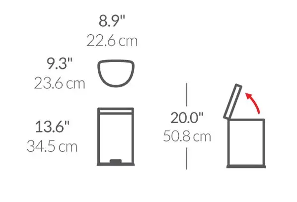 Simplehuman Afvalemmers - Afvalbak 6 L, Mat Zwart CW2097 2 Simplehuman Afvalemmers - Afvalbak 6 L, Mat Zwart CW2097 - Afbeelding 2
