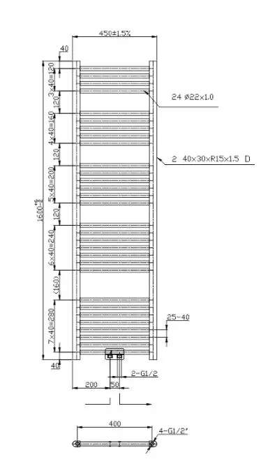 Novaservis Radiatoren - Badkamer Radiator Recht 160 Cm, Mat Zwart 450/1600/RS,5 2 Novaservis Radiatoren - Badkamer Radiator Recht 160 Cm, Mat Zwart 450/1600/RS,5 - Afbeelding 2