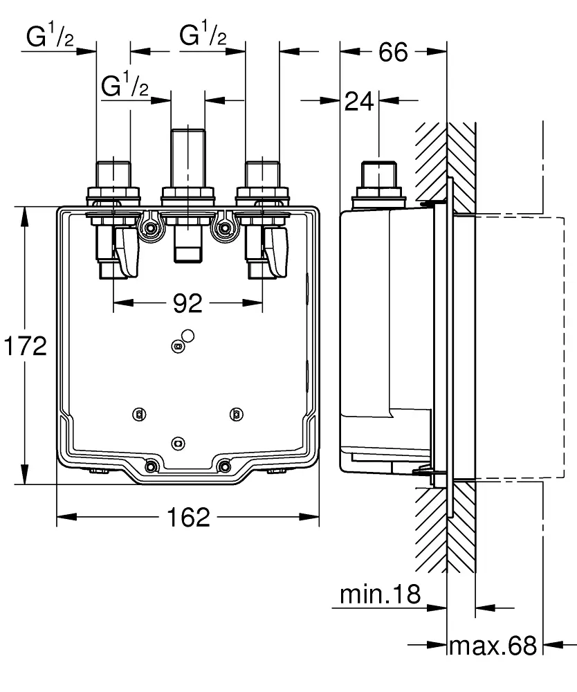 Grohe Inbouwdelen - Inbouwdeel Voor Zelfsluitende Douchekraan 36322001 2 Grohe Inbouwdelen - Inbouwdeel Voor Zelfsluitende Douchekraan 36322001 - Afbeelding 2