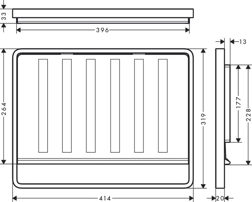 Hansgrohe Toebehoren - Schuifbare Lekbak, RVS 40962800 2 Hansgrohe Toebehoren - Schuifbare Lekbak, RVS 40962800 - Afbeelding 2