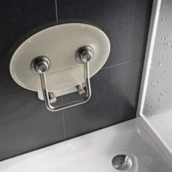 Ravak Ovo P II - Douchezitje Clear, 41x35 Cm, Roestvrij Staal/transparant B8F0000048 -Sanitino Winkel 463403d343cfa5e462609d30