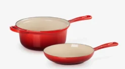 Le Creuset - Set Steelpan En Koekenpan, Inhoud 2,3 L, Cerise 25044220602460