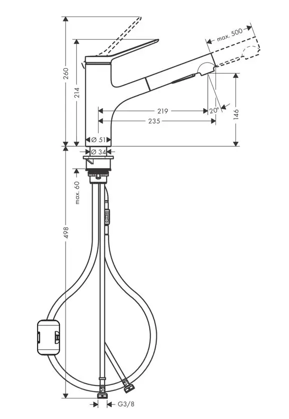 Hansgrohe Zesis M33 - Keukenkraan Met Uittrekbare Handdouche, Rvs Uiterlijk 74820800 2 Hansgrohe Zesis M33 - Keukenkraan Met Uittrekbare Handdouche, Rvs Uiterlijk 74820800 - Afbeelding 2