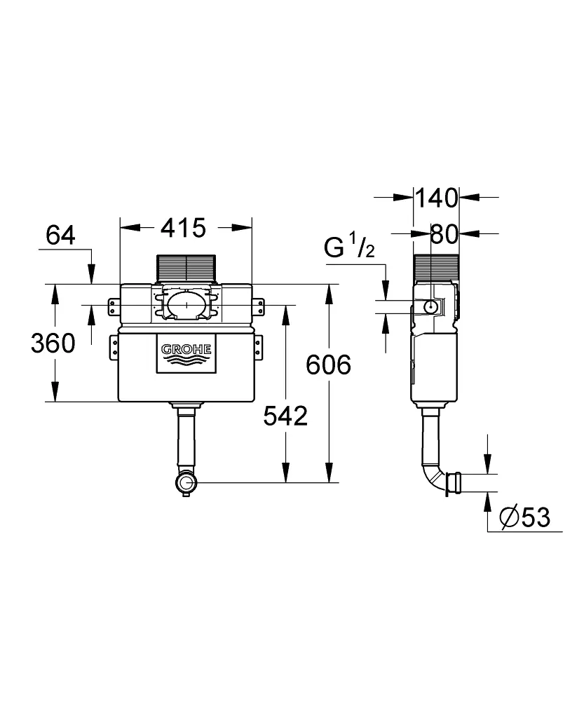 Grohe - Inbouwreservoir 38579000 2 Grohe - Inbouwreservoir 38579000 - Afbeelding 2