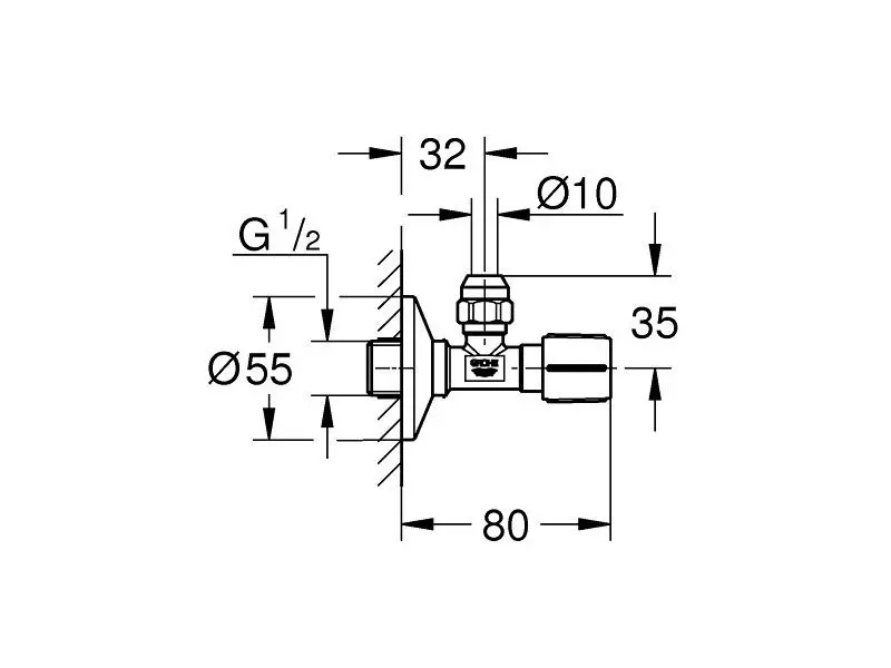 Grohe Universal - Hoekstopkraan, Warm Sunset 22037DA0 2 Grohe Universal - Hoekstopkraan, Warm Sunset 22037DA0 - Afbeelding 2