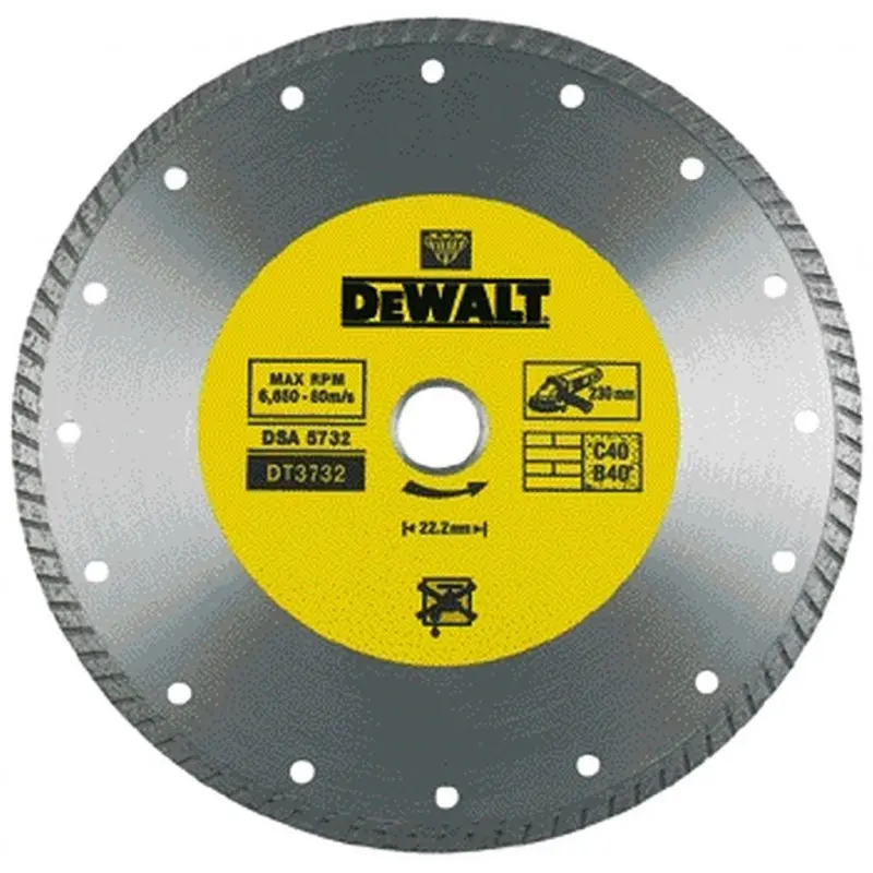 DeWALT Toebehoren - Diamantschijf Voor Harde Materialen 230x22,2 Mm DT3732 1 DeWALT Toebehoren - Diamantschijf Voor Harde Materialen 230x22,2 Mm DT3732