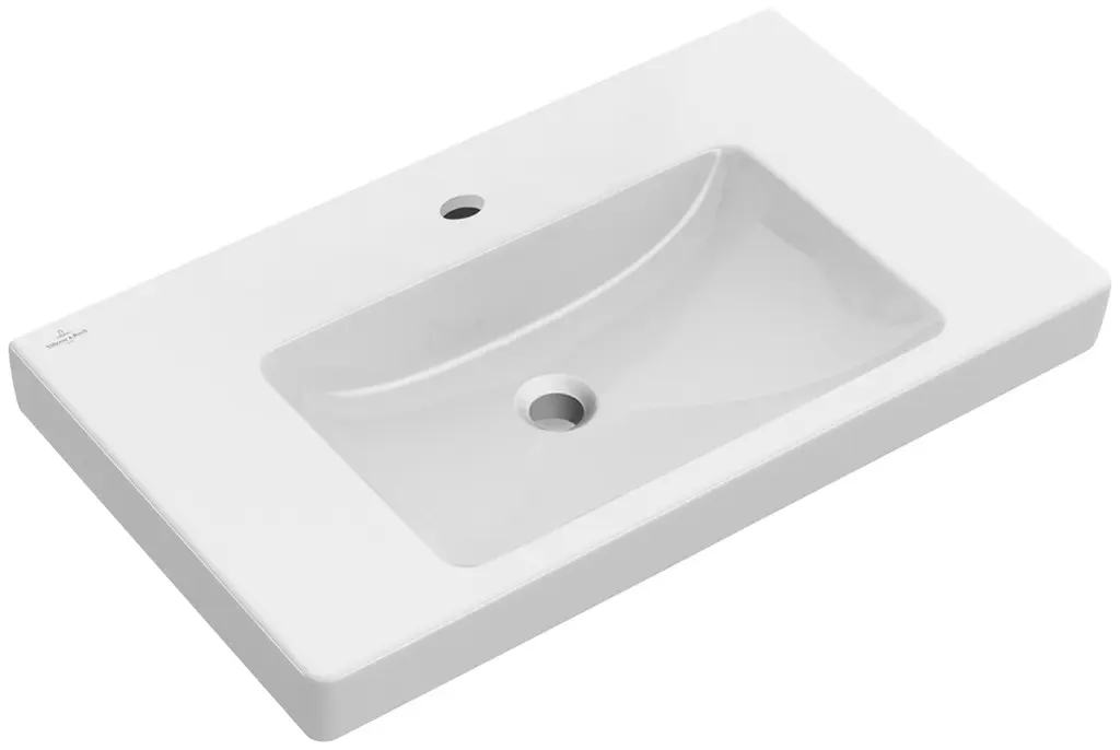 Villeroy & Boch Subway 2.0 - Meubelwastafel 80x47 Cm, Met Overloop, Kraangat, CeramicPlus, Alpine Wit 717580R1 1 Villeroy & Boch Subway 2.0 - Meubelwastafel 80x47 Cm, Met Overloop, Kraangat, CeramicPlus, Alpine Wit 717580R1