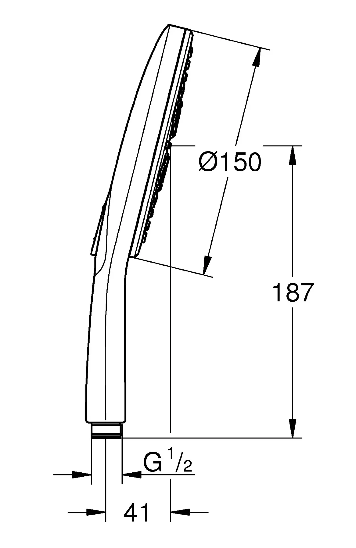 Grohe Rainshower SmartActive - Handdouche 150, 3-jets, Chroom 26553000 2 Grohe Rainshower SmartActive - Handdouche 150, 3-jets, Chroom 26553000 - Afbeelding 2