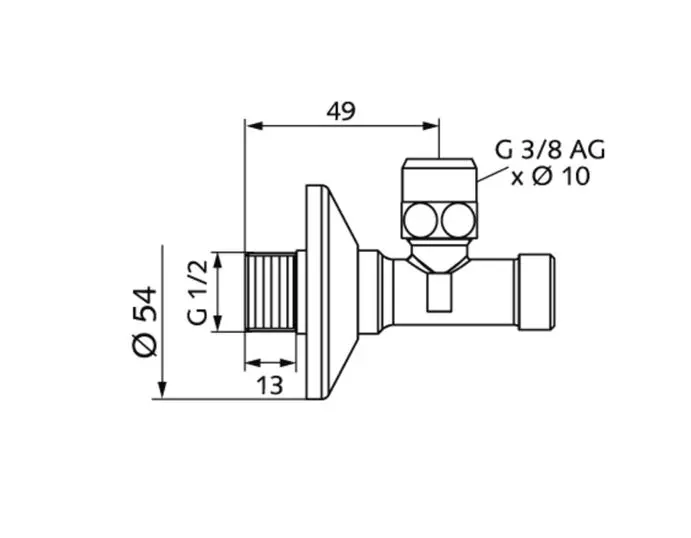 Schell Hoekstopkranen - Hoekregelventiel Met Veilige Bediening, Chroom 054050699 2 Schell Hoekstopkranen - Hoekregelventiel Met Veilige Bediening, Chroom 054050699 - Afbeelding 2