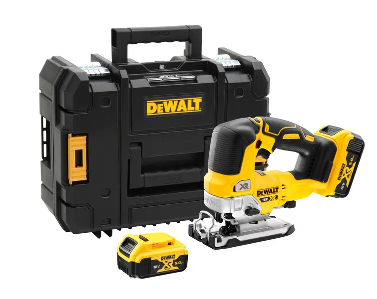 DeWALT Gereedschap - 18V ACCU Decoupeerzaag, 2x Accu 5.0 Ah XR, Oplader DCS334P2 1 DeWALT Gereedschap - 18V ACCU Decoupeerzaag, 2x Accu 5.0 Ah XR, Oplader DCS334P2