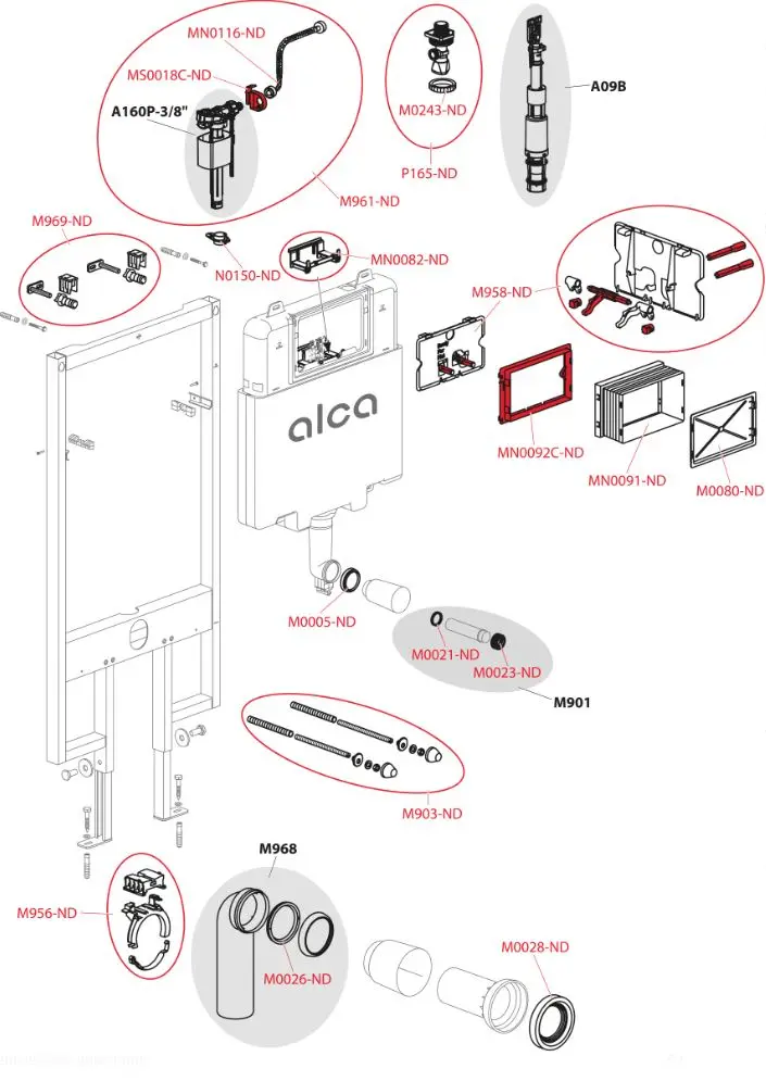 Alcadrain Inbouwreservoirs - Wandgemonteerde Installatie Voor Hangend Toilet, Voor Droge Installatie, Bouwhoogte 1,17 M AM1101/1200 3 Alcadrain Inbouwreservoirs - Wandgemonteerde Installatie Voor Hangend Toilet, Voor Droge Installatie, Bouwhoogte 1,17 M AM1101/1200 - Afbeelding 3