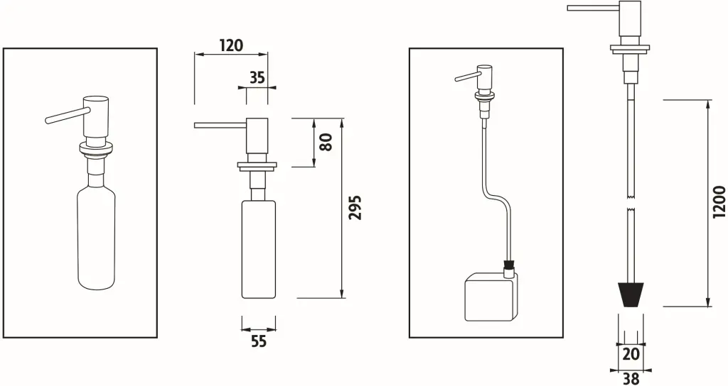 Nimco Overige - Inbouw Zeepdispenser, Chroom UN 6031V-26 2 Nimco Overige - Inbouw Zeepdispenser, Chroom UN 6031V-26 - Afbeelding 2