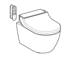 Geberit AquaClean - Tuma Comfort Elektronisch Bidet Met Keramiek, Wandmontage, TurboFlush, SoftClosing, KeraTect, Glas/wit 146.290.SI.1 -Sanitino Winkel 4bffaf5559ccd3078139a04e