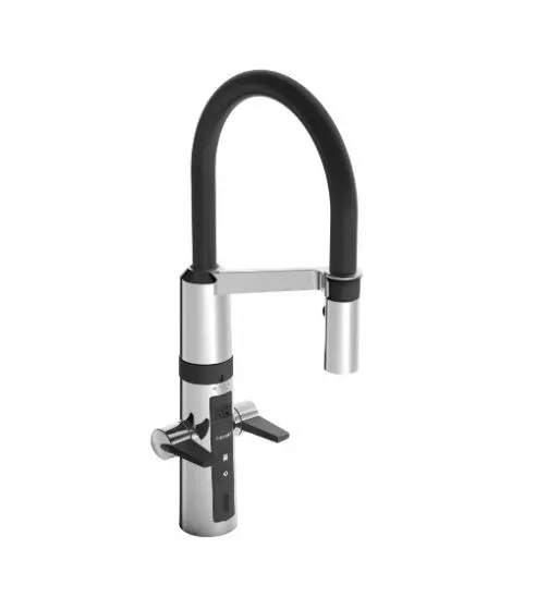 Hansa Fit - Hybrid Elektronische Keukenkraan, Elektronische Stopkraan, Zwart/chroom 65262213 1 Hansa Fit - Hybrid Elektronische Keukenkraan, Elektronische Stopkraan, Zwart/chroom 65262213