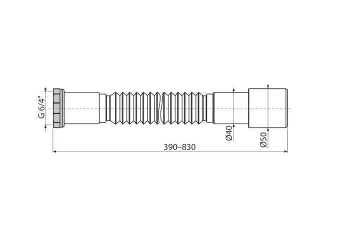 Alcadrain Toebehoren - Flexibele Aansluiting 6/4"x40/50 Mm, Metaal A780 2 Alcadrain Toebehoren - Flexibele Aansluiting 6/4"x40/50 Mm, Metaal A780 - Afbeelding 2