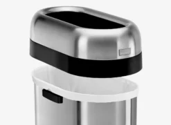 Simplehuman Afvalemmers - Open Afvalbak 50 L, Gebrosteld Rvs CW1467 -Sanitino Winkel 4ec61bb44976c1fe2bc1da76