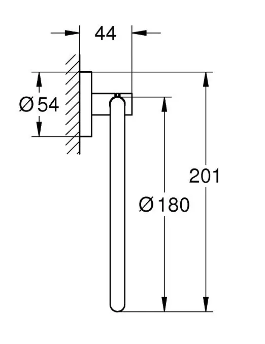 Grohe QuickFix Start - Handdoekhouder, Mat Zwart 411742430 2 Grohe QuickFix Start - Handdoekhouder, Mat Zwart 411742430 - Afbeelding 2