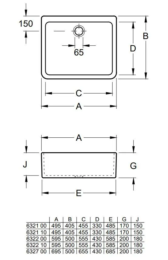 Villeroy & Boch O.novo - Gootsteen, 60x50 Cm, CeramicPlus, Alpine Wit 632200R1 2 Villeroy & Boch O.novo - Gootsteen, 60x50 Cm, CeramicPlus, Alpine Wit 632200R1 - Afbeelding 2