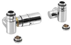 Sapho Corner Combi - Aansluitset Thermostatisch Ventiel Triaxiaal, Links, Chroom CP3021S