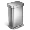 Simplehuman Afvalemmers - Pedaalemmer Met Zakenhouder, 45 L, Gebrosteld Rvs CW2024