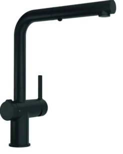 Franke Active - Keukenkraan FN 5351.901, Met Twist Afvoerbediening En Uittrekbare Handdouche, Mat Zwart 115.0669.769