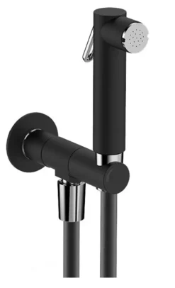 Sapho Overige Kranen - Stopkraan Met Bidetdouche, Rond, Mat Zwart SG107NE