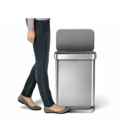 Simplehuman Afvalemmers - Afvalbak 55 L, Met Zakvak, Roestvrij Staal CW2023 -Sanitino Winkel 55ed5b76ad2f4bbb7eeed6dc