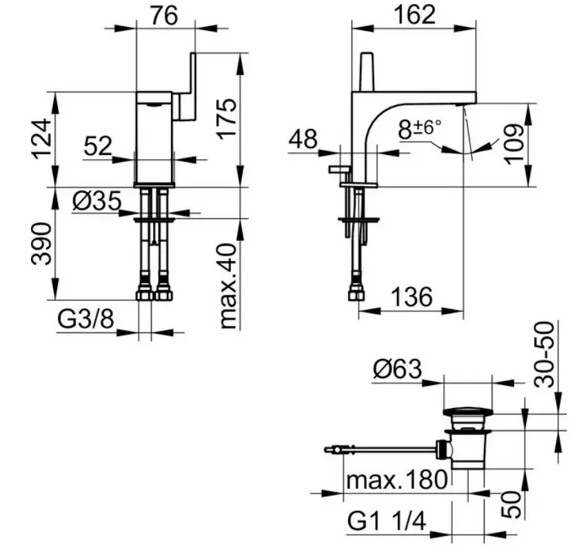 Keuco Edition 11 - Wastafelkraan Met Afvoergarnituur, Chroom 51104010000 2 Keuco Edition 11 - Wastafelkraan Met Afvoergarnituur, Chroom 51104010000 - Afbeelding 2