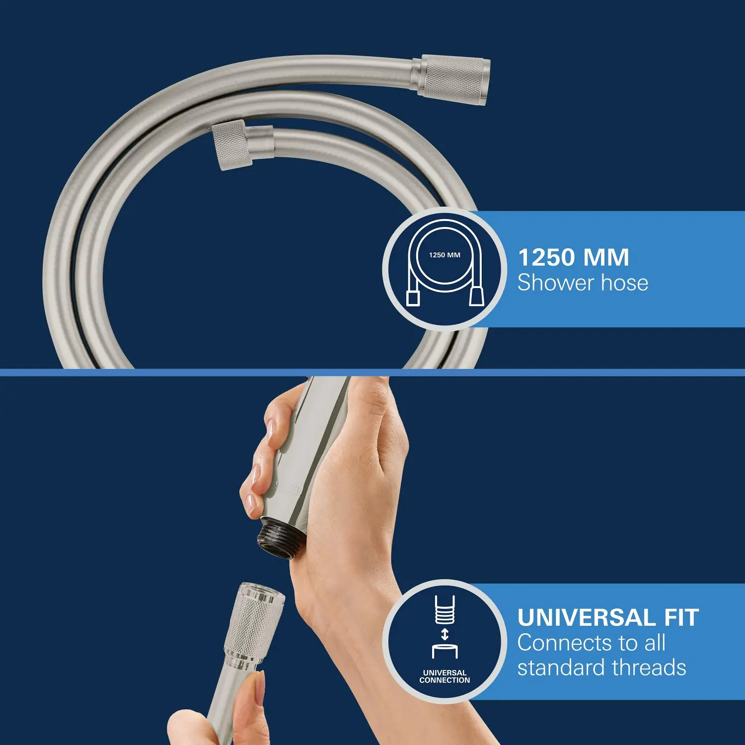 Grohe Slangen - Silverflex Doucheslang 125 Cm, Supersteel 28362DC0 5 Grohe Slangen - Silverflex Doucheslang 125 Cm, Supersteel 28362DC0 - Afbeelding 5