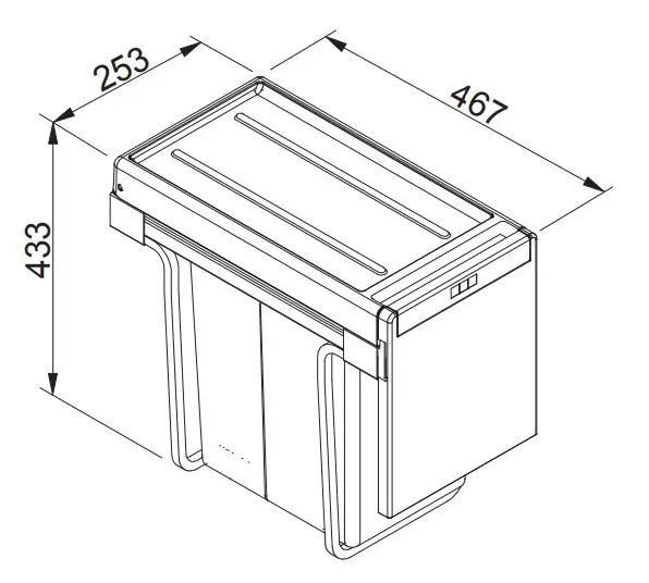 Franke Cube - Inbouw Afvalemmer Cube 30 134.0039.553 2 Franke Cube - Inbouw Afvalemmer Cube 30 134.0039.553 - Afbeelding 2