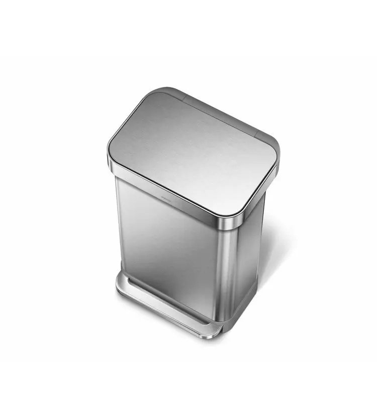 Simplehuman Afvalemmers - Pedaalemmer Met Zakenhouder, 45 L, Gebrosteld Rvs CW2024 3 Simplehuman Afvalemmers - Pedaalemmer Met Zakenhouder, 45 L, Gebrosteld Rvs CW2024 - Afbeelding 3