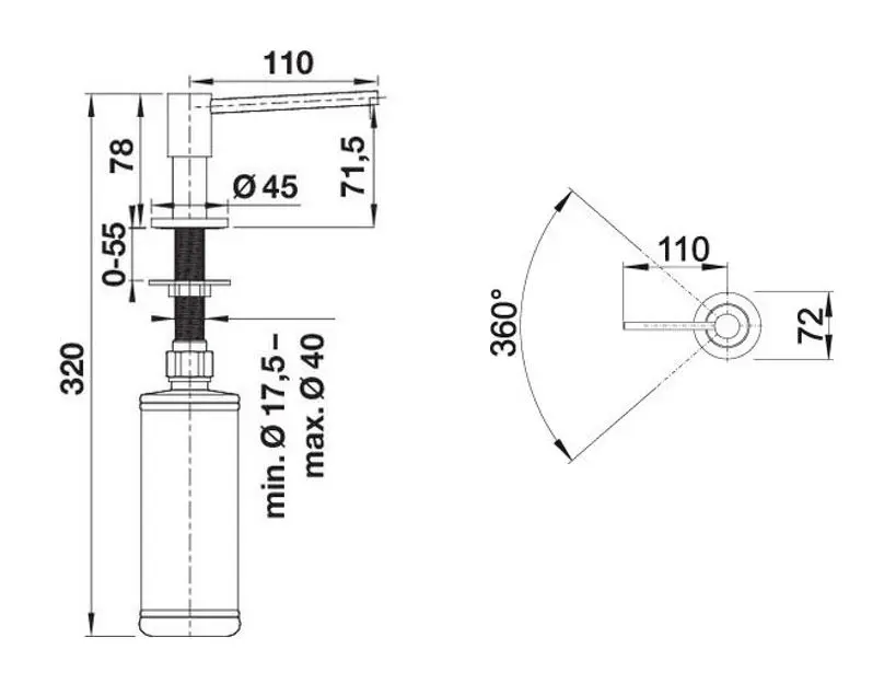 Blanco Accessoires - Afwasmiddeldispenser Piona, Chroom 517667 2 Blanco Accessoires - Afwasmiddeldispenser Piona, Chroom 517667 - Afbeelding 2