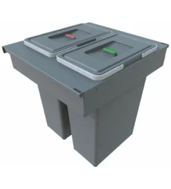 Elletipi Square 2.0 - Inbouw Afvalemmer, Gesplitst, 70 L PA3 INC5060F