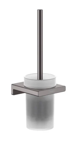 Hansgrohe AddStoris - WC Borstel Wandmontage, Mat Glas/geborsteld Zwart Chroom 41752340