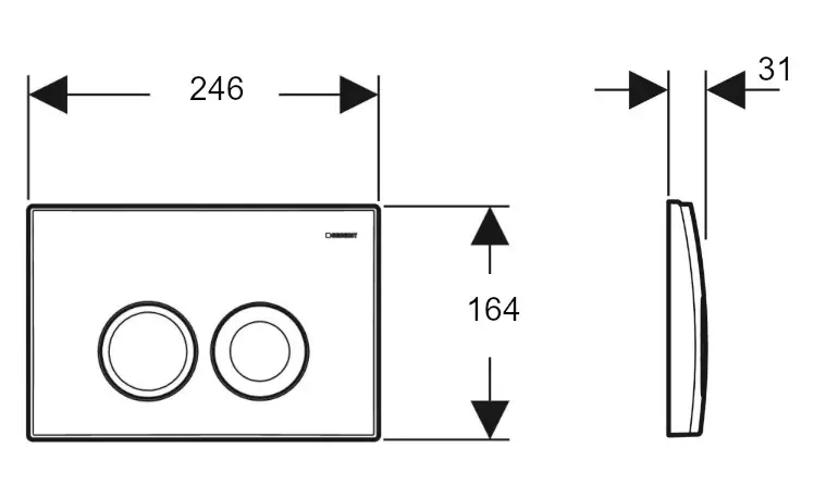 Geberit Delta25 - Bedieningsplaat, Mat Chroom 115.125.46.5 2 Geberit Delta25 - Bedieningsplaat, Mat Chroom 115.125.46.5 - Afbeelding 2