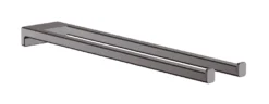 Hansgrohe AddStoris - Dubbele Handdoekhouder, Lengte 45 Cm, Geborsteld Zwart Chroom 41770340