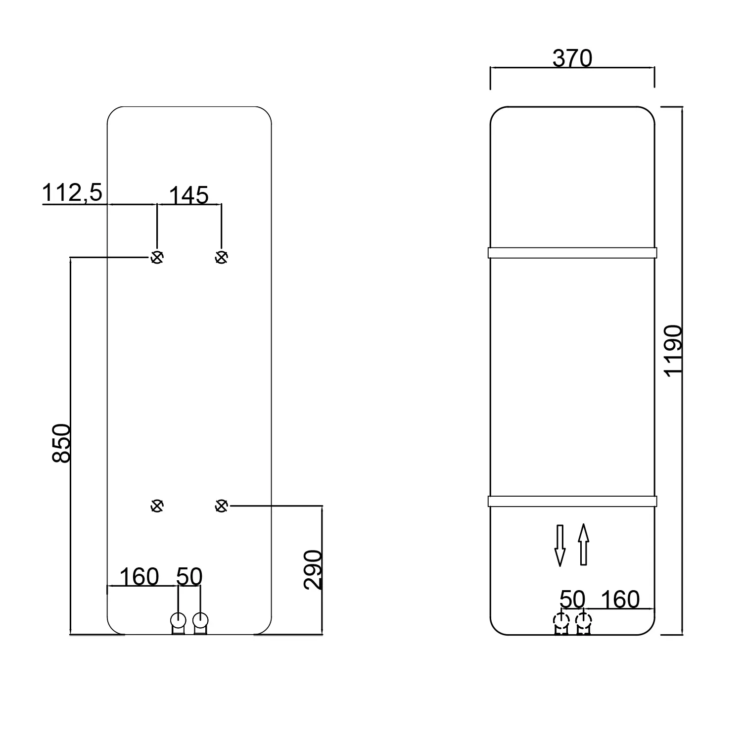 Sapho Verwarming - Radiator Tabella, 37x119 Cm, 417 W, Mat Zwart MI1139 2 Sapho Verwarming - Radiator Tabella, 37x119 Cm, 417 W, Mat Zwart MI1139 - Afbeelding 2