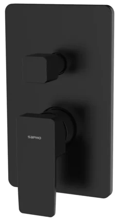 Sapho Tursi - Inbouwkraan Voor 2 Functies, Met Huis, Mat Zwart TI043B