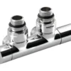 Sapho Twin - Aansluitventielset Voor Middenaansluiting, Afstand 50 Mm, Chroom CP401S