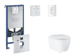 Grohe Rapid SLX - Set Voor Inbouwinstallatie, Toilet, SoftClose Zitting En Arena Cosmopolitan Knop, Alpenwit SANI11BB3114
