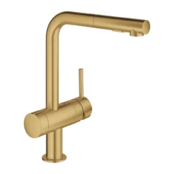 Grohe Minta - Keukenkraan Met Uittrekbare Sproeikop, Geborsteld Cool Sunrise 31558GN0