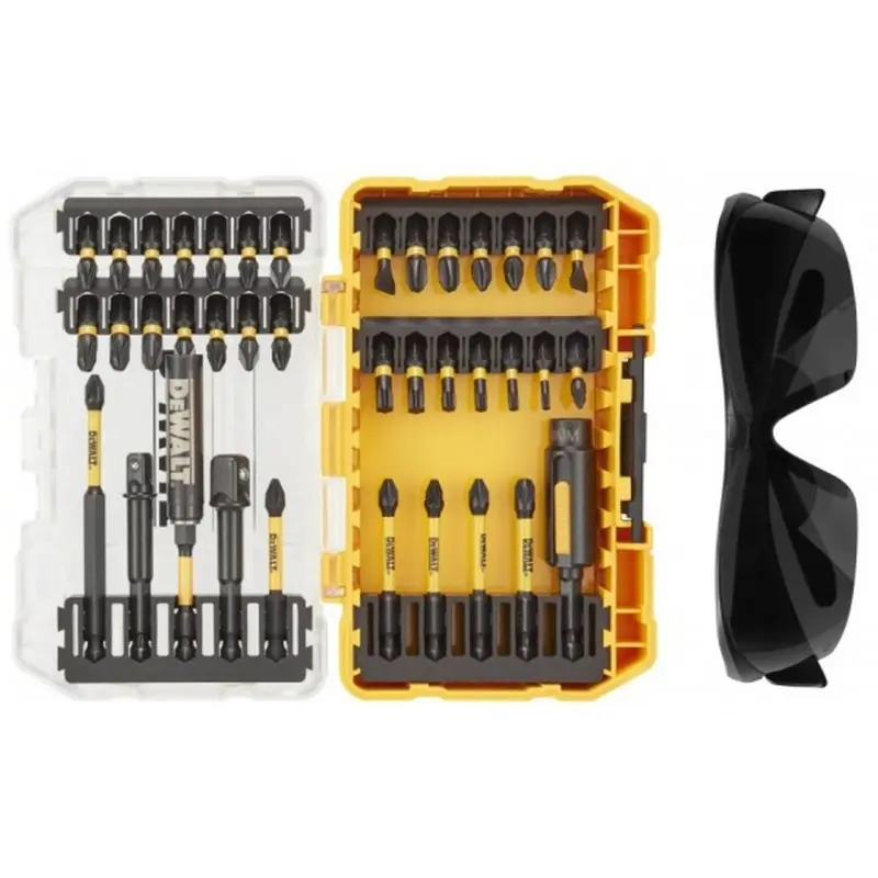 DeWALT Toebehoren - 38-delige Set Bits En Opzetstukken, Veiligheidsbril DT70740T 1 DeWALT Toebehoren - 38-delige Set Bits En Opzetstukken, Veiligheidsbril DT70740T