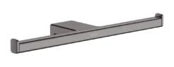 Hansgrohe AddStoris - Dubbele Toiletrolhouder, Geborsteld Zwart Chroom 41748340