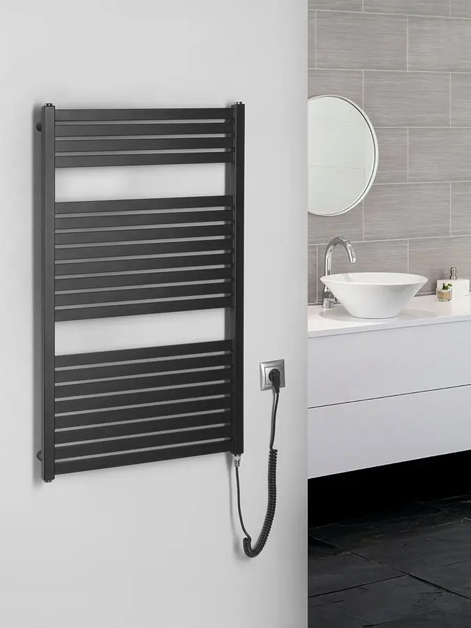 Aqualine Verwarming - Radiator, 600x970 Cm, 400 W, Mat Zwart DE466T 3 Aqualine Verwarming - Radiator, 600x970 Cm, 400 W, Mat Zwart DE466T - Afbeelding 3