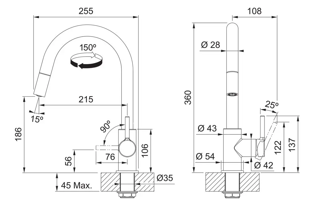 Franke Lina - Keukenkraan FS 3229.031 Met Uittrekbare Sproeikop, Chroom 115.0693.229 2 Franke Lina - Keukenkraan FS 3229.031 Met Uittrekbare Sproeikop, Chroom 115.0693.229 - Afbeelding 2