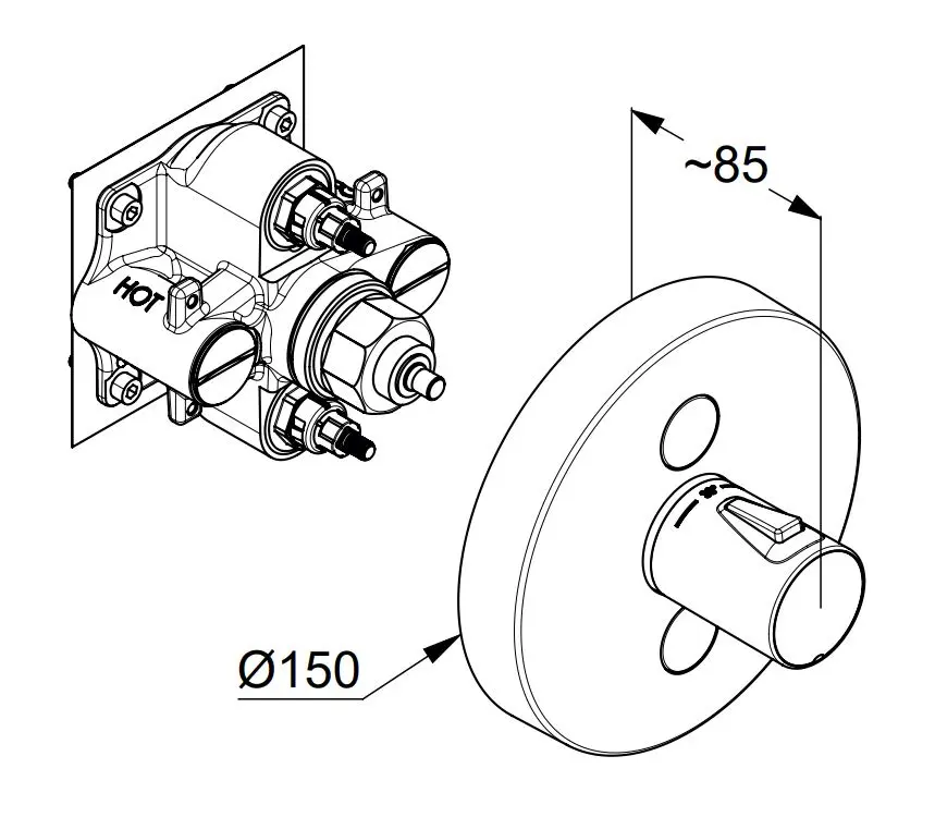 Kludi Push - Thermostatische Inbouw Douchekraan, 2 Uitgangen, Chroom 389120538 2 Kludi Push - Thermostatische Inbouw Douchekraan, 2 Uitgangen, Chroom 389120538 - Afbeelding 2