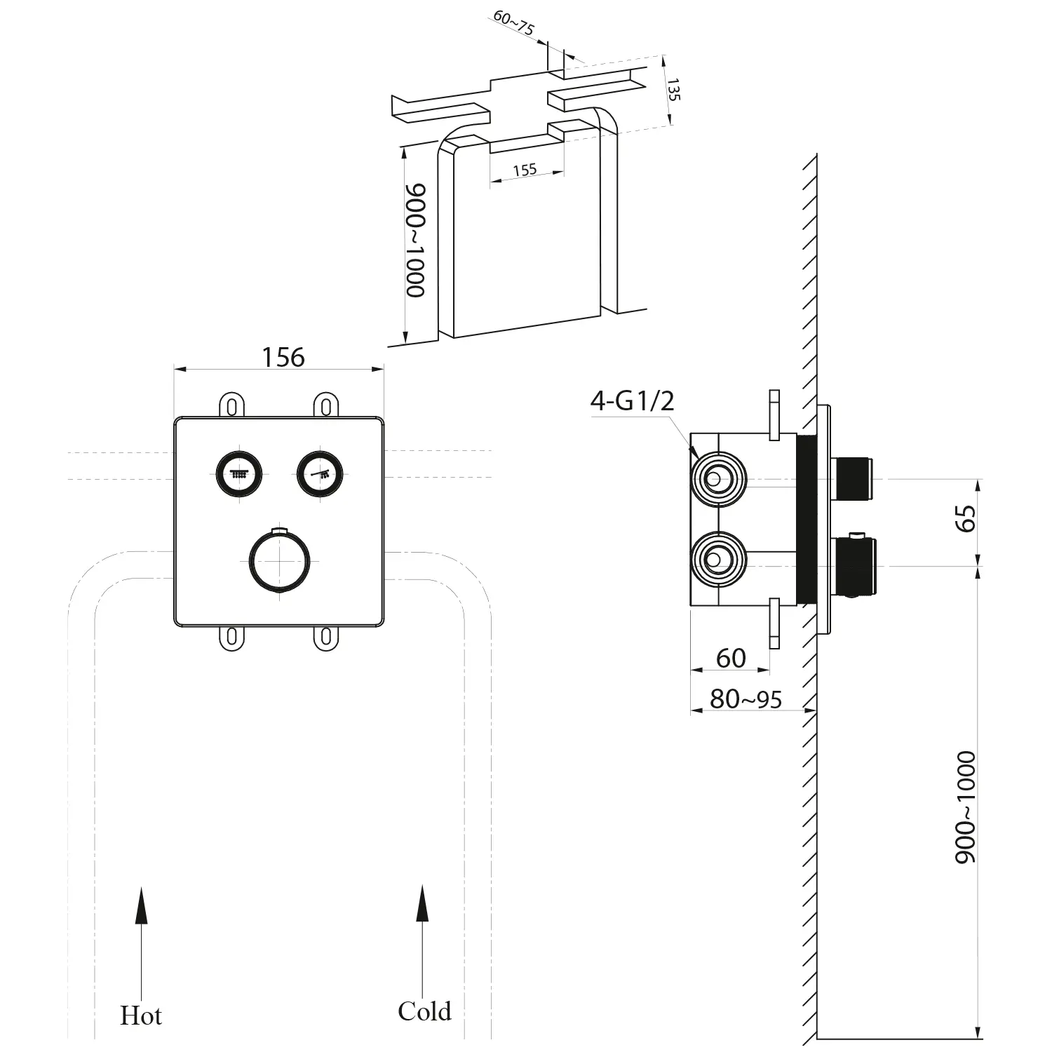Sapho Smart Select - Thermostatische Douchekraan Voor 2 Functies, Met Inbouwdeel, Chroom RP042 2 Sapho Smart Select - Thermostatische Douchekraan Voor 2 Functies, Met Inbouwdeel, Chroom RP042 - Afbeelding 2