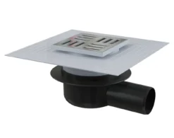 Alcadrain Douchegoten - Vloerafvoer Zijkant 150x150 Mm, Diameter 50 Mm, 2e Isolatieniveau, Droge Geurstopper, Roestvrij Staal/kunststof APV26C