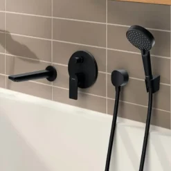 Hansgrohe Rebris E - Baduitloop, Mat Zwart 72431670 -Sanitino Winkel 7ee1f8d986f2807274303a60