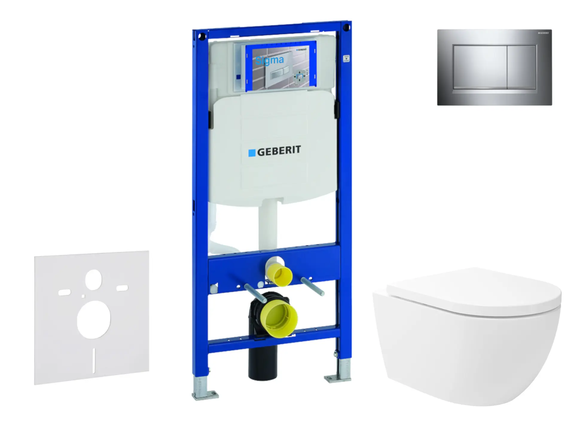 Geberit Duofix - Voorwand Montageset, Oudee Vortex Toilet En Softclose Zitting, Sigma30 Bedieningsplaat, Chroom SANI11CA1147 1 Geberit Duofix - Voorwand Montageset, Oudee Vortex Toilet En Softclose Zitting, Sigma30 Bedieningsplaat, Chroom SANI11CA1147